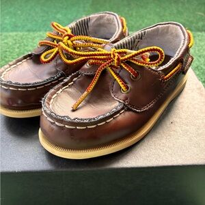 Oshkosh Brown Leather Kids Boat Shoes